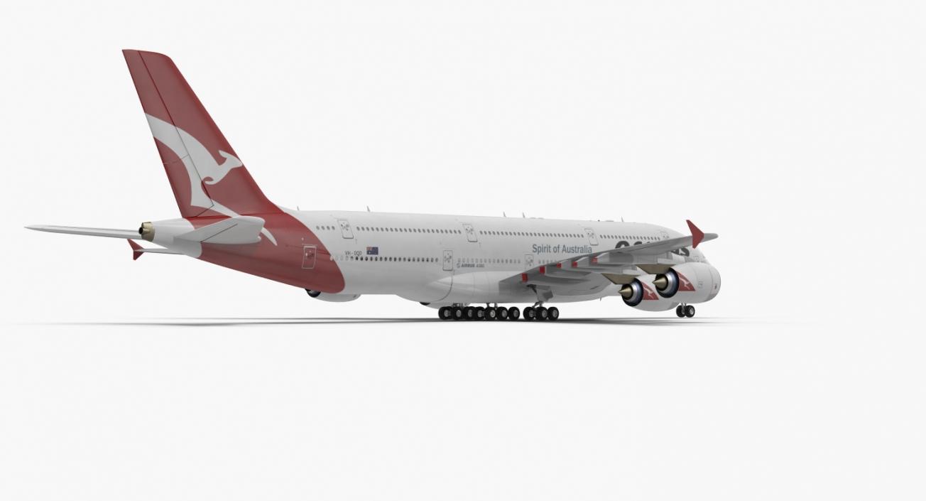 3D Airbus A380-1000 Qantas model